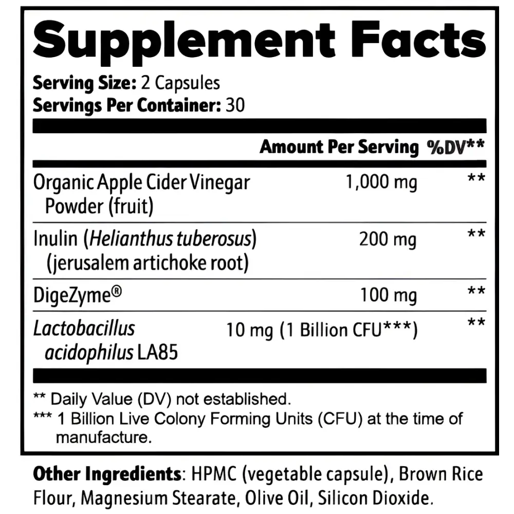 Apple Cider Vinegar Capsules - Digestive Support