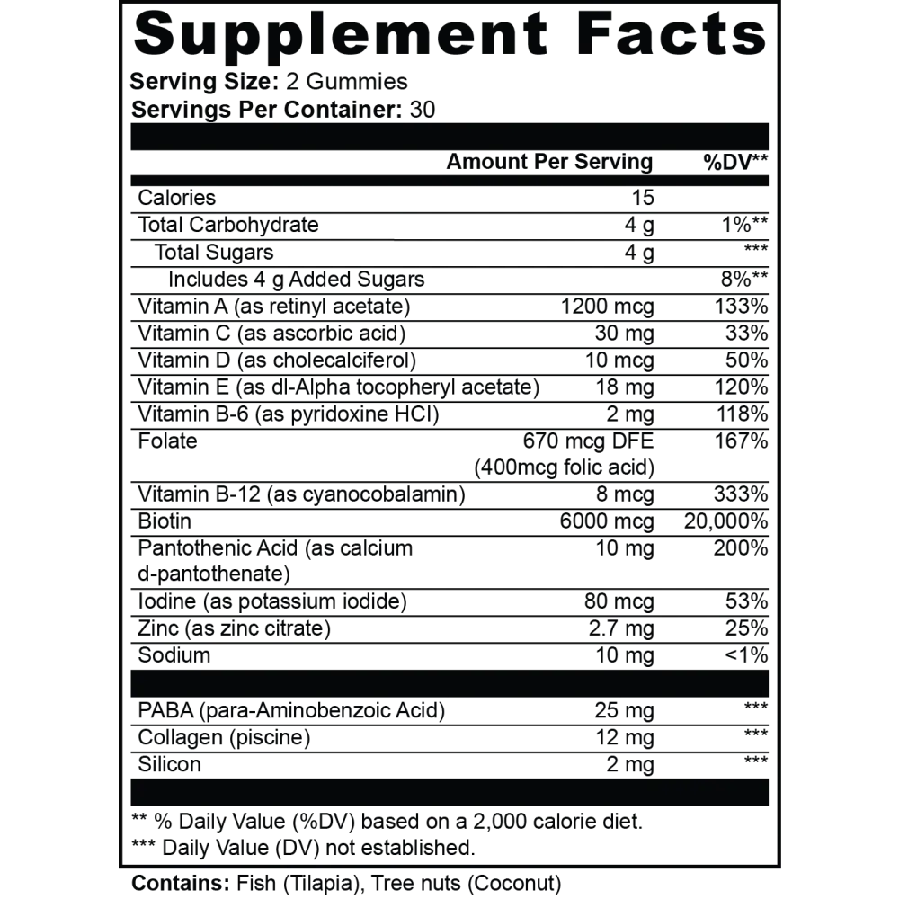 Hair Skin & Nails Gummies - Skin Hair & Nail Health